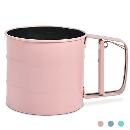 Handheld Flour Sieve Semi Automatic Hand Squeezing Mesh Screen Sugar Flour Sifter Kitchen Baking Tool Pink
Handheld Flour Sieve Semi Automatic Hand Squeezing Mesh Screen Sugar Flour Sifter Kitchen Baking Tool Pink