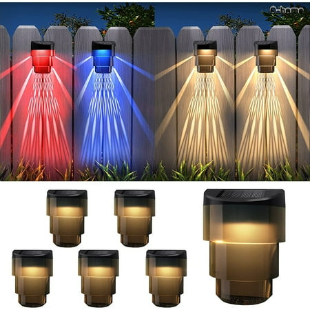 Solar Deck Lights Outdoor 6 Pack Solar Fence Lights