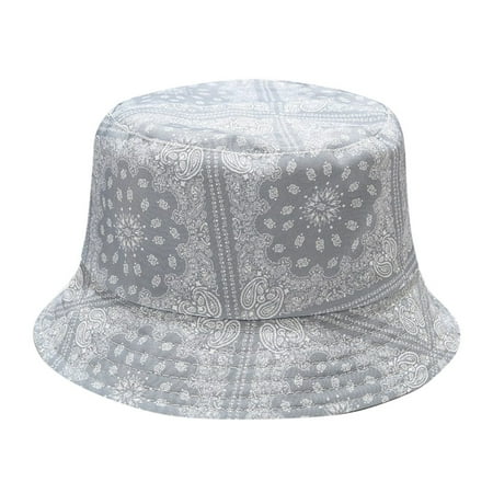 Fisherman Hat Unisex Men Women Printing Sun Hat Outing Two-sided Bucket Caps