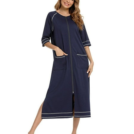 Women s Zipper Nightdress Casual Loose Nursing Clothes Oversize Pajamas(Navy Blue M)
Women s Zipper Nightdress Casual Loose Nursing Clothes Oversize Pajamas(Navy Blue M)