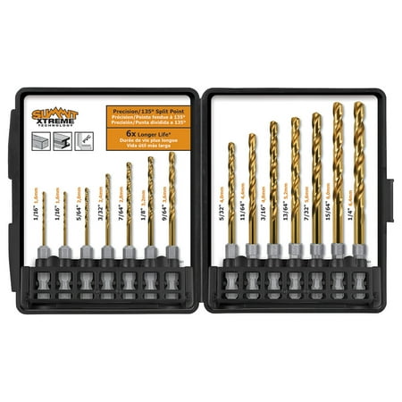 14pc Titanium Drill Bit Set