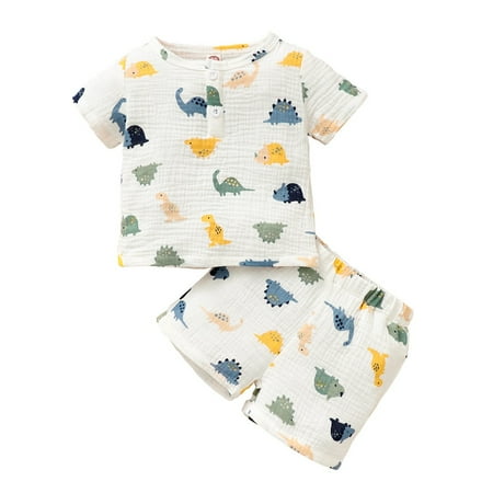 OLLUISNEO Infant Baby Boys Summer Shorts Outfits Dinosaur Print Top And Shorts 2 PCS Set 9-12 Months
OLLUISNEO Infant Baby Boys Summer Shorts Outfits Dinosaur Print Top And Shorts 2 PCS Set 9-12 Months