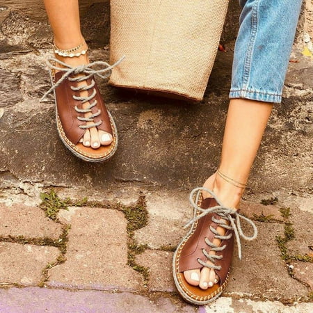 〖Yilirongyumm〗 Brown 41 Sandals Women Sandals Breathable Weave Straw Shoes Round Summer Slippers Flat Toe Laceup Women s Women s Sandals
〖Yilirongyumm〗 Brown 41 Sandals Women Sandals Breathable Weave Straw Shoes Round Summer Slippers Flat Toe Laceup Women s Women s Sandals