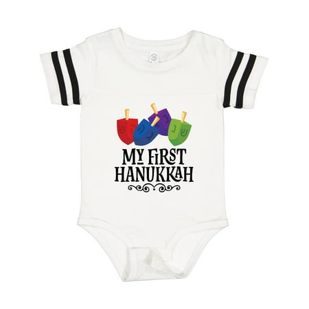 Inktastic First Hanukkah Childs Dreidel Gift Baby Boy or Baby Girl Bodysuit