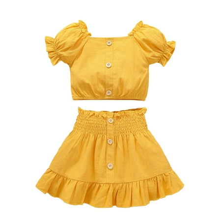 YWDJ 6 Months-3 Years Dress for Girls Toddler Summer Kids Bubble Top Smocked Half Skirt Two-piece Set Yellow 12-18 Months
YWDJ 6 Months-3 Years Dress for Girls Toddler Summer Kids Bubble Top Smocked Half Skirt Two-piece Set Yellow 12-18 Months
