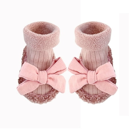 Arvbitana Baby Girls Plush Floor Socks Solid Color Knitted Medium Tube Socks with Big Bow Autumn Winter Thickened Princess Terry Shoes Socks for Infant 0-18M
Arvbitana Baby Girls Plush Floor Socks Solid Color Knitted Medium Tube Socks with Big Bow Autumn Winter Thickened Princess Terry Shoes Socks for Infant 0-18M