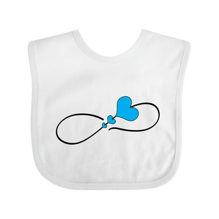 Inktastic Infinity Loop with Hearts Blue Gift Baby Boy or Baby Girl Bib