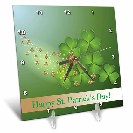 3dRose Beautiful Green and Gold Shamrocks Happy St. Patricks Day Desk Clock 6 by 6-inch
3dRose Beautiful Green and Gold Shamrocks Happy St. Patricks Day Desk Clock 6 by 6-inch