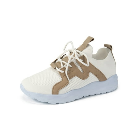 Woobling Women Running Shoe Knit Upper Sock Sneakers Lace Up Athletic Shoes Womens Trainers Elastic Casual Sneaker Sport Patchwork Khaki 10
Woobling Women Running Shoe Knit Upper Sock Sneakers Lace Up Athletic Shoes Womens Trainers Elastic Casual Sneaker Sport Patchwork Khaki 10