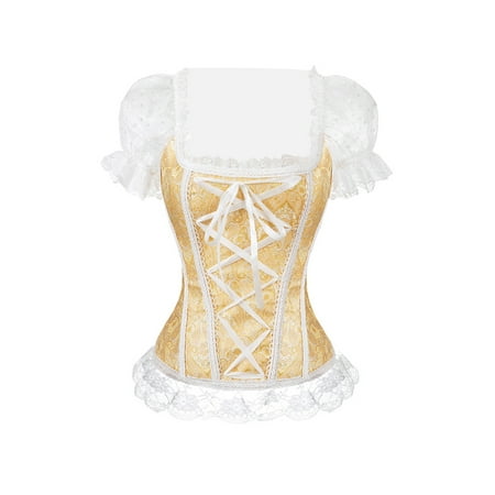 wsevypo Women s Princess Corset Bustier Tops Off Shoulder Square Neck Lace Up Boned Overbust with Lace Sleeves
wsevypo Women s Princess Corset Bustier Tops Off Shoulder Square Neck Lace Up Boned Overbust with Lace Sleeves