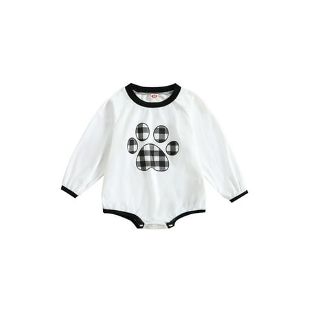 Arvbitana 3-24 Months Infant Baby Girl Boy Romper Round Neck Plaid Paw Patchwork Casual Spring Short Jumpsuit
Arvbitana 3-24 Months Infant Baby Girl Boy Romper Round Neck Plaid Paw Patchwork Casual Spring Short Jumpsuit