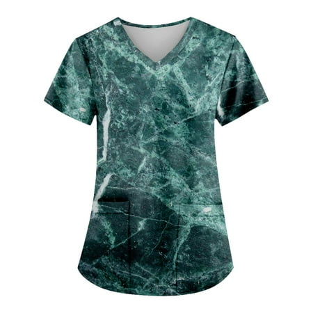 Qcmgmg Womens Scrub Tops with Two Pockets V Neck Short Sleeve Floral Ladies Blouses Shirts Casual Workwear Women s Scrubs Loose Fit Uniform Shirts for Women Dark Green 4XL
Qcmgmg Womens Scrub Tops with Two Pockets V Neck Short Sleeve Floral Ladies Blouses Shirts Casual Workwear Women s Scrubs Loose Fit Uniform Shirts for Women Dark Green 4XL