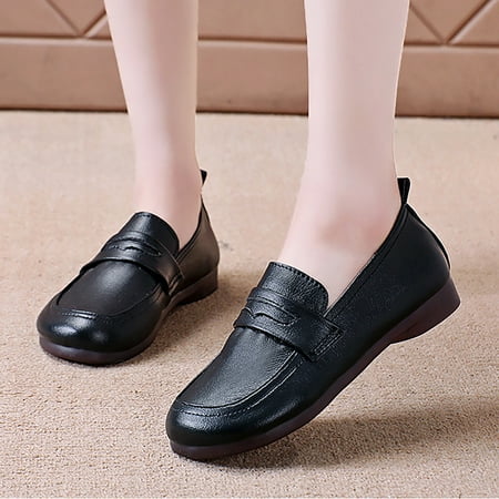 Cathalem Sandals Women Leisure Women Artificial Leather Solid Color Autumn Thick Sole Flat Slip On Womens Casual Winter Shoes Black 8
Cathalem Sandals Women Leisure Women Artificial Leather Solid Color Autumn Thick Sole Flat Slip On Womens Casual Winter Shoes Black 8