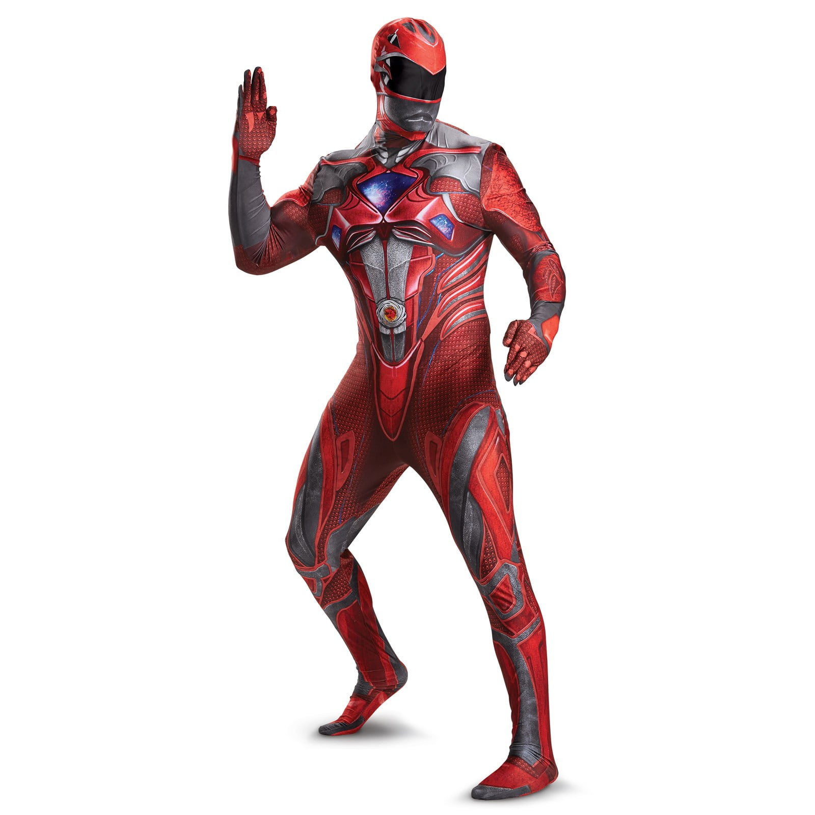 Red Power Ranger Adult Bodysuit Costume Walmart Walmart
