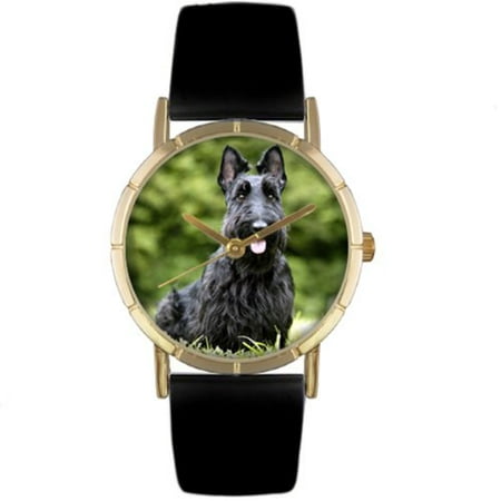 Whimsical Watches Unisex Scottie Photo Watch with Black Leather