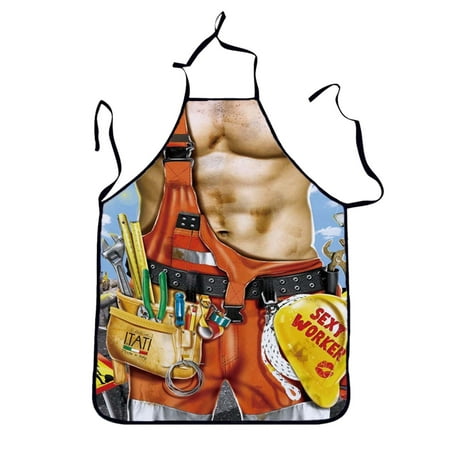 

SUWHWEA New Sexy Beauty Apron Muscular Male Apron Cartoon Couple Party Apron On Clearance