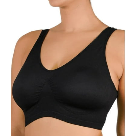 RHONDA SHEAR Black Jacquard Ahh Bra With Back Closure US Small NWOT