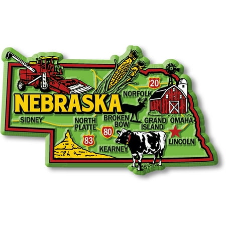 Nebraska Colorful State Magnet by Classic Magnets 3.9 x 2.3