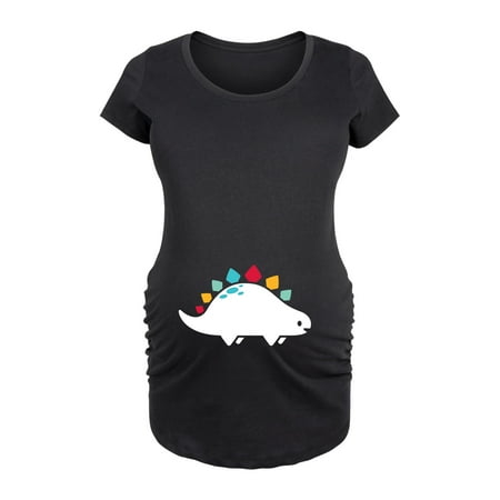 Bloom Maternity - Rainbow Dinosaur - Maternity Scoop Neck T-Shirt