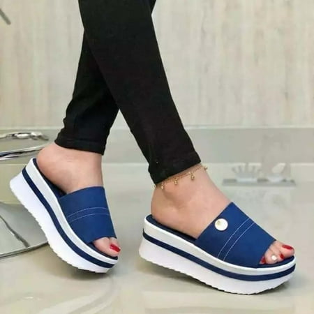 Women S Slippers Women S Casual Thick-Soled Fish Mouth Solid Color Sandals And Slippers Shoes For Women Artificial Leather Blue 37
Women S Slippers Women S Casual Thick-Soled Fish Mouth Solid Color Sandals And Slippers Shoes For Women Artificial Leather Blue 37