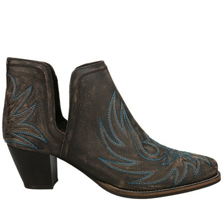 Roper Womens Rowdy Embroidery Pointed Toe Casual Boots Ankle Low Heel 1-2