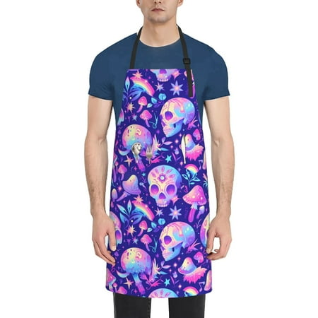 Tebeau colorful mushroom Skull rainbow Print Waterproof Cooking Aprons Adjustable Bib Soft Chef Apron with 2 Pockets for Men Women
Tebeau colorful mushroom Skull rainbow Print Waterproof Cooking Aprons Adjustable Bib Soft Chef Apron with 2 Pockets for Men Women
