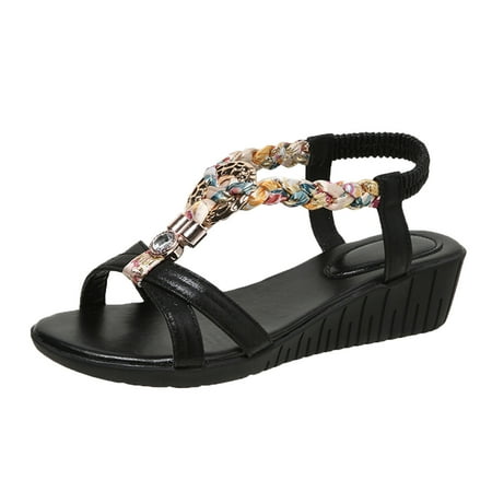 VBARHMQRT Female Sandals Women Dressy Summer Flat Gold Ladies Fashion Bohemian Summer Leather Knitted Rhinestone Decoration Slope Heel Sandals Brown Sandals Women Black Sandals Women Flat Strappy
VBARHMQRT Female Sandals Women Dressy Summer Flat Gold Ladies Fashion Bohemian Summer Leather Knitted Rhinestone Decoration Slope Heel Sandals Brown Sandals Women Black Sandals Women Flat Strappy