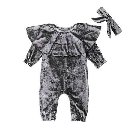 Baby Girl Autumn Jumpsuit Long Sleeve Solid Color Ruffles Velvet Romper Bow Headband Warm Outfits
Baby Girl Autumn Jumpsuit Long Sleeve Solid Color Ruffles Velvet Romper Bow Headband Warm Outfits