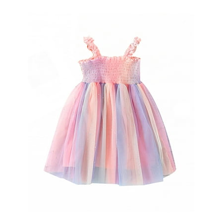 Domingbub Princess Baby Girls Dresses Kids Sleeveless Elastic Rainbow Mesh Tutu Dress Infant Birthday Wedding Dress Pink 110
Domingbub Princess Baby Girls Dresses Kids Sleeveless Elastic Rainbow Mesh Tutu Dress Infant Birthday Wedding Dress Pink 110