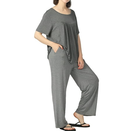Homgro Women s Soft Plus Size Pajama Set Cotton Short Sleeve Pant Pj Set Fall Lightweight Summer Spring Lounge Set Grey Large
Homgro Women s Soft Plus Size Pajama Set Cotton Short Sleeve Pant Pj Set Fall Lightweight Summer Spring Lounge Set Grey Large