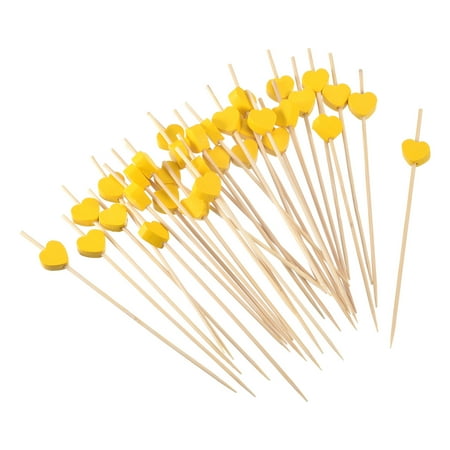 Bamboo Cocktail Toothpicks Heart Drink Fruit Picks Cocktail Skewer 100Pack Yellow 
Bamboo Cocktail Toothpicks Heart Drink Fruit Picks Cocktail Skewer 100Pack Yellow