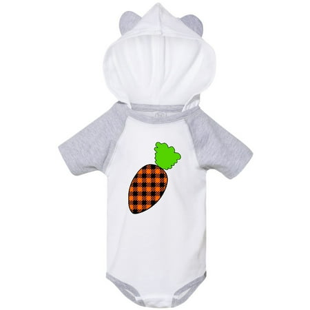 Inktastic Orange Easter Carrot in Plaid Gift Baby Boy or Baby Girl Bodysuit