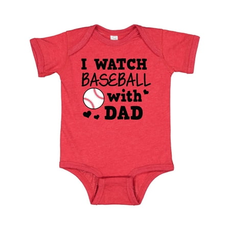 Inktastic I Watch Baseball with My Dad Gift Baby Boy or Baby Girl Bodysuit