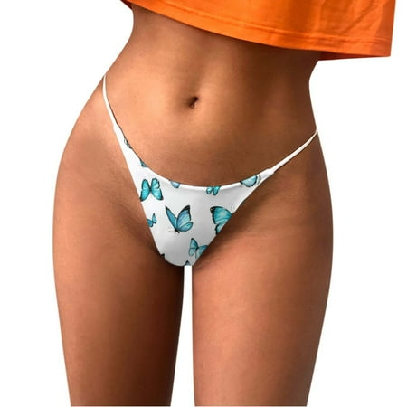 Womens Thong Fashion Print Comfortable Breathable Low Waist Panties