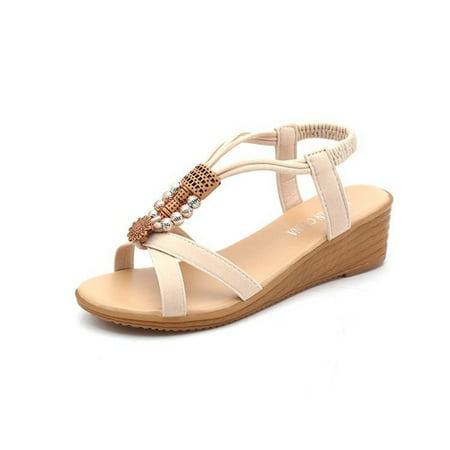 Boho Sandals Sweet Beaded Shoes with Plus Size for Dresses Jeans Skirts Short Pants 40 Creamy-white
Boho Sandals Sweet Beaded Shoes with Plus Size for Dresses Jeans Skirts Short Pants 40 Creamy-white