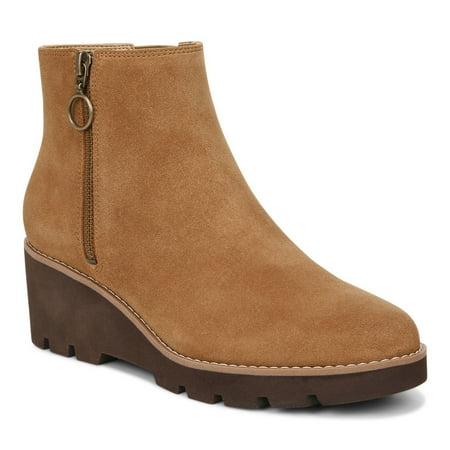 Vionic Women s Astor Hazel Zip-Up Ankle Boot Cognac Suede 10M