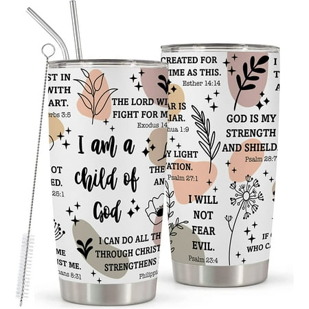 Christian Gifts for Women - Stainless Steel I Am a Child of God Tumbler Cup 20oz - Christian Faith Jesus God Bible Verse Religious Gifts
Christian Gifts for Women - Stainless Steel I Am a Child of God Tumbler Cup 20oz - Christian Faith Jesus God Bible Verse Religious Gifts
