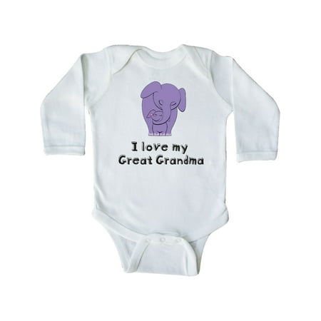 Inktastic I Love my Great Grandma Elephant Gift Baby Boy or Baby Girl Long Sleeve Bodysuit
Inktastic I Love my Great Grandma Elephant Gift Baby Boy or Baby Girl Long Sleeve Bodysuit