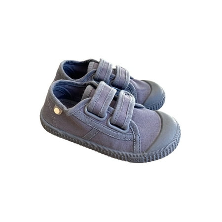 Rockomi Unisex Skate Shoes Magnetic Flats Non-slip Canvas Sneaker Kids Round Toe Breathable Casual Shoe Wear Resistant Comfort Sneakers Blue 13C