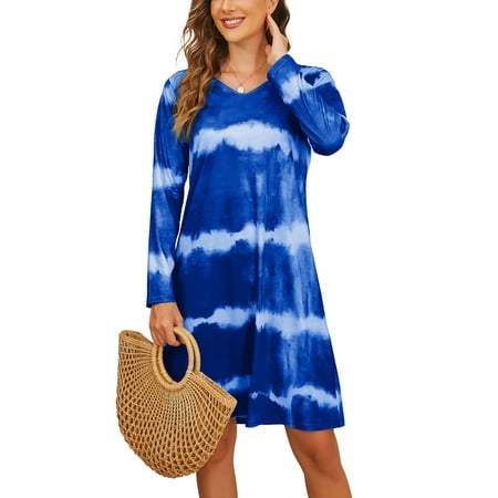 Women Long Sleeve Nightgown Casual Stripe V Neck Pajamas Nightshirt Loose Lounge Sleepwear
Women Long Sleeve Nightgown Casual Stripe V Neck Pajamas Nightshirt Loose Lounge Sleepwear