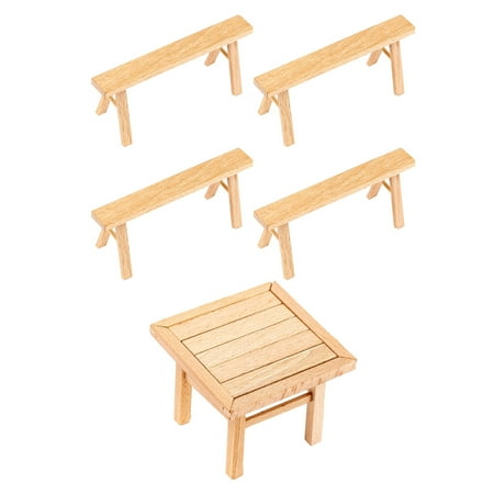 1 Set Wood Model Assembly Toy Table and Chairs Puzzle Toy DIY Building Kit