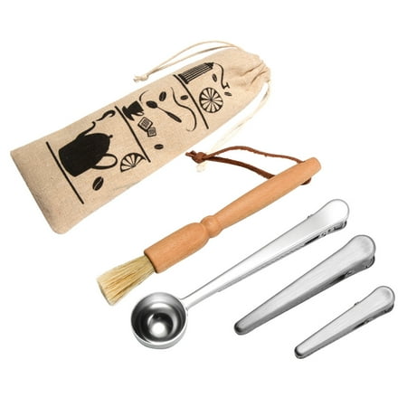 1 Set of 5pcs Coffee Tools Stainless Steel Coffee Scoop with Clip Cleaning Brush Sealing Clips With Cloth Pouch
1 Set of 5pcs Coffee Tools Stainless Steel Coffee Scoop with Clip Cleaning Brush Sealing Clips With Cloth Pouch