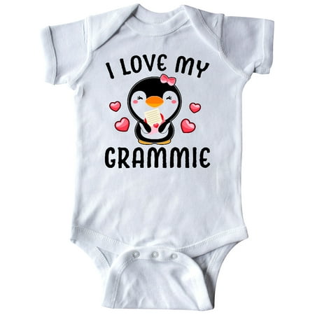Inktastic I Love My Grammie with Cute Penguin and Hearts Gift Baby Girl Bodysuit