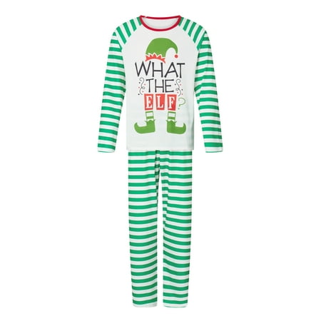 Huakaishijie Matching Family Christmas Pajamas Sets Elf Letter Print Tee and Striped Bottom PJ s 
Huakaishijie Matching Family Christmas Pajamas Sets Elf Letter Print Tee and Striped Bottom PJ s