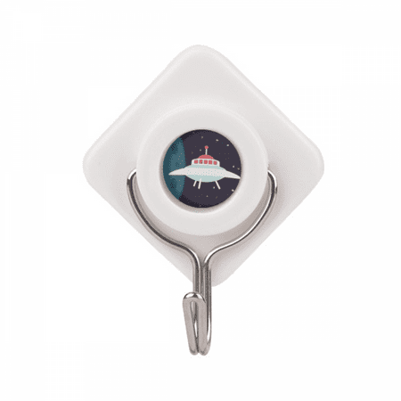 Universe And Alien UFO Art Deco Fashion Adhesive Wall Hooks Hanging Self Sticky