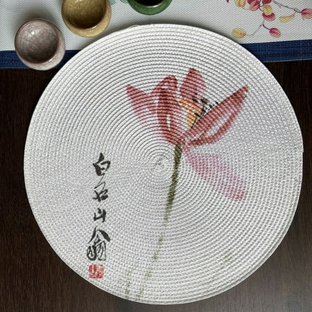 QWZNDZG Chinese style table mat creative placemat Chinese printing waterproof and oil-proof dinner plate mat round placemat spot
QWZNDZG Chinese style table mat creative placemat Chinese printing waterproof and oil-proof dinner plate mat round placemat spot