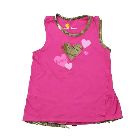 Pre-owned Carhartt Girls Pink | Brown Tank Top size: 4T