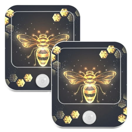 Gold with Bee on Black LED Motion Sensor Night Light Plug into Wall 2 Pack Auto Dusk to Dawn Adjustable
Gold with Bee on Black LED Motion Sensor Night Light Plug into Wall 2 Pack Auto Dusk to Dawn Adjustable