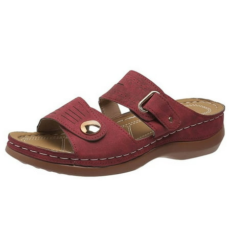 Ediodpoh Ladies Casual Sandals Fashionable Solid Color Casual Flat Sandals Sandals for Women Red 8.5(41)
Ediodpoh Ladies Casual Sandals Fashionable Solid Color Casual Flat Sandals Sandals for Women Red 8.5(41)