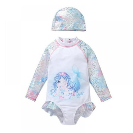 Sunwukong Toddler Girl Swimsuit One-Piece Long Sleeve Rash Guard Swimshirts with Hat Set Bathing Suit Beach Wear
Sunwukong Toddler Girl Swimsuit One-Piece Long Sleeve Rash Guard Swimshirts with Hat Set Bathing Suit Beach Wear